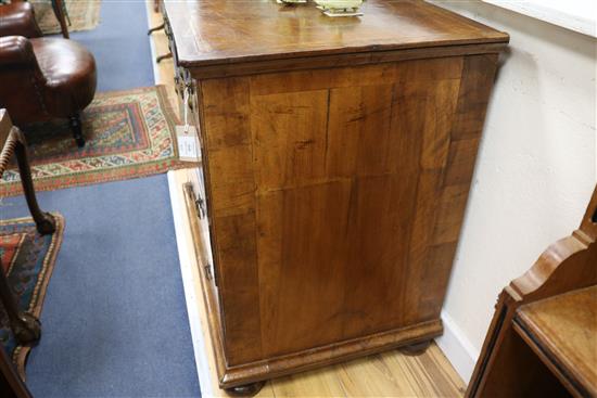 An 18th century walnut chest of three long and two short drawers W.87cm
